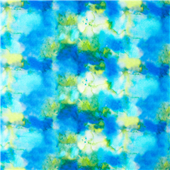 Acquerello verde blu del modello del fiore del tessuto delle viole del pensiero astratte Tessuto di Sykel Enterprises