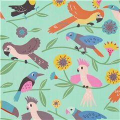 Plumas P�jaros Tropicales Flores Tela de Alexander Henry