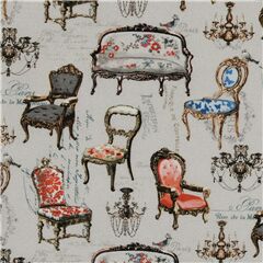Silla Antigua Sof� Muebles Luis XV Tela de Stof France