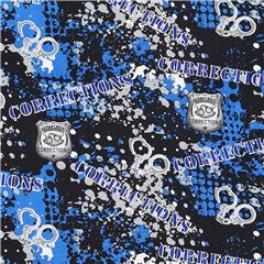 tessuto macchie blu nere manette distintivi Corrections polizia Tessuto di Sykel Enterprises