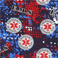 tessuto blu rosso nero Servizi d'emergenza stelle cotone Tessuto di Sykel Enterprises