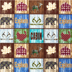 Febbre da cabina Patch check in tessuto di cotone orso fienile foglia d'acero tacchino quadrati Tessuto di Sykel Enterprises