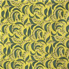 Tela sabanera amarillo verde Jap�n con flor muguete verde Tela de Japanese Indie