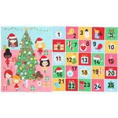 Girls Party Christmas Tree Advent Calendar Panel Fabric by Robert Kaufman