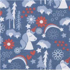 Unicorni E Ricci Magici Del Bosco Allungati Tessuto di Copenhagen Print Factory