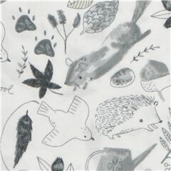 Sketch Doodle Garden Animals Plants Fabric by Dear Stella