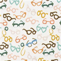 tela algod�n blanco roto con lluvia de gafas de colores Tela de Dear Stella