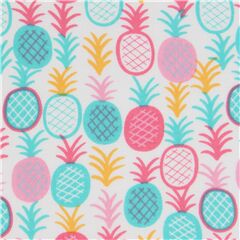 Toucan Do It Bright Colorful Pineapples Fabric by Dear Stella
