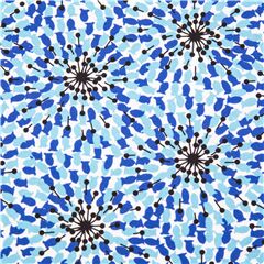 Tela USA algod�n estampado floral azul gr�fico geom�trico Tela de Michael Miller