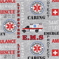 tessuto grigio simboli emergenza medica pronto soccorso scritte Tessuto di Sykel Enterprises