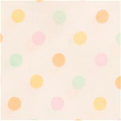 Tela de lunares amarillo rosa lila verde algod�n laminado blanco roto de Jap�n Tela de Cosmo
