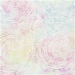 Tela batik espirales a lunares arco�ris estilo deste�ido Lily Tela de Timeless Treasures