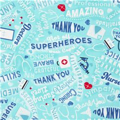 Medical Heroes tela azul algod�n EE. UU. homenaje sanitarios Tela de Timeless Treasures