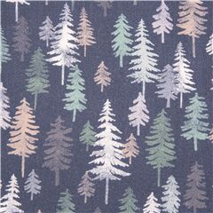 tela algod�n azul naturaleza bosque pinos con�feras color apagado Tela de Michael Miller