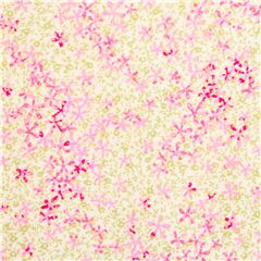 tela floral crema y rosa de algod�n Make a Wish Tela de Michael Miller