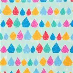tela azul claro hileras escamas poligonales multicolores algod�n Tela de Michael Miller