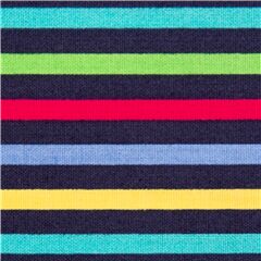 Azul Marino Con Rayas De Arco�ris Coloridas Tela de Michael Miller