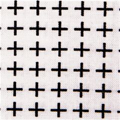 tela blanca de algod�n con cuadr�cula de cruces negras Tela de Michael Miller