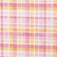 tela de algod�n plaid cuadros naranja y rosa coral blanco Tela de Michael Miller