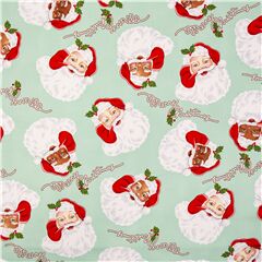 Tela navide�a verde menta EE. UU. Pap� Noel Tela de Alexander Henry