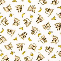 Monos Traviesos Lindos Esparcidos Bananas Tela de Michael Miller
