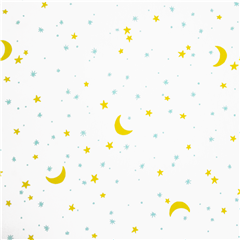 Hello Sleepy Moon Stars stretch Fabric by Robert Kaufman