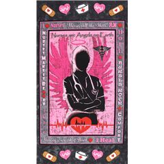 tessuto rosa infermiere Angels on Earth pannelli operatori sanitari cuori Tessuto di Sykel Enterprises