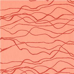 Quarry Trail Peach Wavy Lines Fabric by Robert Kaufman