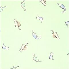 Tela verde menta de animales algod�n con mini dinosaurios Tela de Timeless Treasures