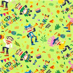tessuto verde Paul Frank cotone Fiesta De Carnaval banner musica Tessuto di Michael Miller