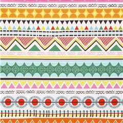 Primitive Stripe tela rayas tri�ngulos lunares zig zag de colores Tela de Michael Miller