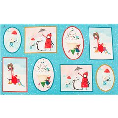 Santoro Kori Kumi Pannello Pupazzo Di Neve Invernale Tessuto di Quilting Treasures