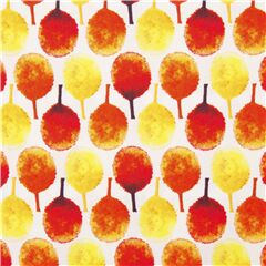 tessuto alberi gialli arancioni motivo ripetuto cotone Tessuto di Quilting Treasures