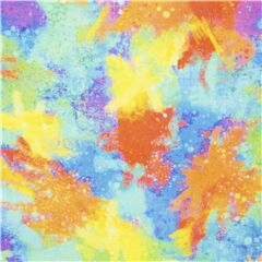 Tela con manchas y gotas de pintura al pastel arco�ris Tela de Timeless Treasures