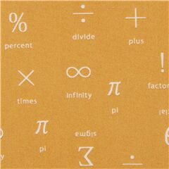 Mustard Mathamatics Symbols Fabric by Robert Kaufman