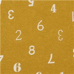 Simple Life Mustard Numbers Fabric by Robert Kaufman