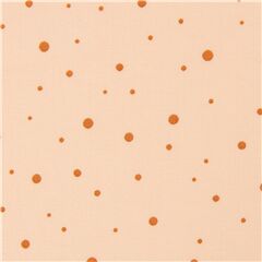Paintbox Peach Mini Brown Dots Fabric by Robert Kaufman