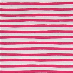 Magenta Pink Painted Wobbly Stripes Fabric by Robert Kaufman