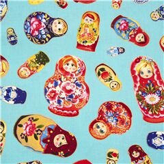 Tumbling Dolls Russian Nesting Doll Matryoshka Fabric by Elizabeth's Studio