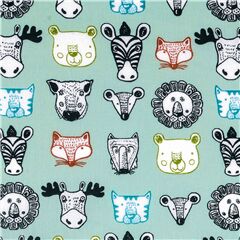 Teste Di Animali Illustrate Tessuto di Stof France