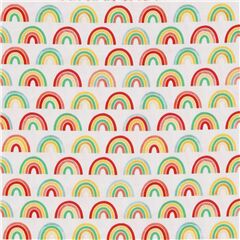 Mini Rainbow Rows Stripes Fabric by Robert Kaufman