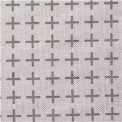 Tela EE. UU. algod�n gris claro con malla de cruces grises Tela de Michael Miller