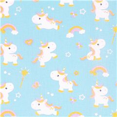 Dolci Unicorni Cuccioli Arcobaleni Tessuto di Stof France