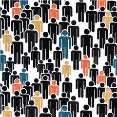 Silhouette Semplici Nere Mini Di Persone Tessuto di Stof France