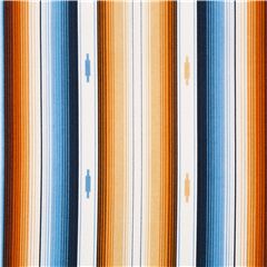Tela blanca algod�n a rayas azul marr�n del sur Southwestern Tela de Dear Stella