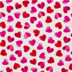 Tela blanca EE. UU. mini corazones tonos degradados rosa rojo Tela de Timeless Treasures