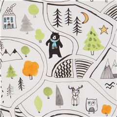 Neighbourhood Pals Animal Town Map Fabric by Robert Kaufman