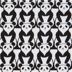 Cute Sitting Pandas Stretch Fabric by Timeless Treasures