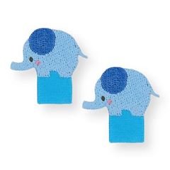 toppa iron-on elefanti blu 2 pezzi di Japanese Indie