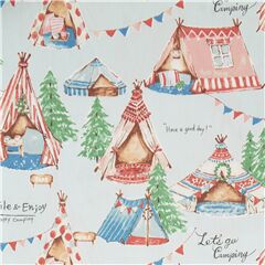 Tela oxford algod�n azul claro tiendas camping tipis Tela de Kokka